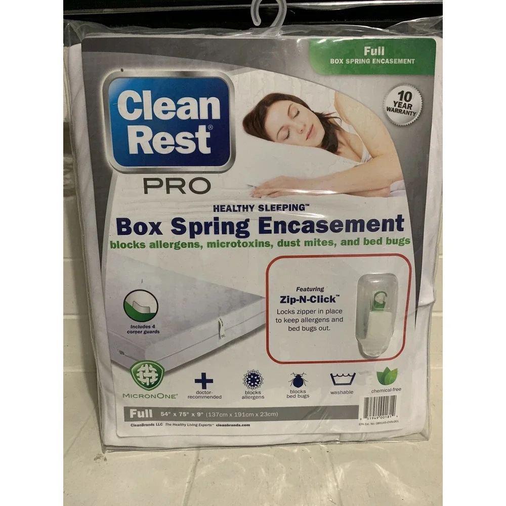 FULL Cleanrest Waterproof Bed Bug Blocking‎ Pro Box Spring Encasement
